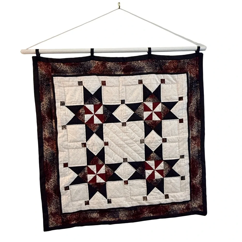 Handmade Quilt Wall Hanging‎ Americana Star Pattern Rustic Farmhouse Decor